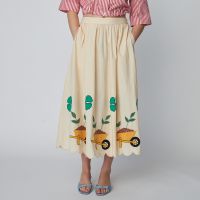 stella nova embroidered cotton-poplin midi skirt - dk 36uk 10
