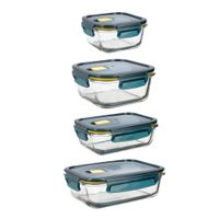 set 4 recipientes hermeticos vidrio