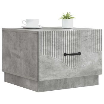 Mesa De Café - Mesa De Centro - Mesa Baja Gris Hormigón 49 X 50 X 37 Cm Madera De Ingeniería