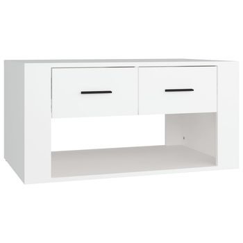 Mesa De Centro Madera Contrachapada Blanca 80x50x40 Cm Vidaxl