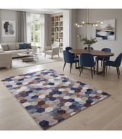 argentum 63456 - lila - alfombra moderna de estilo geometrico