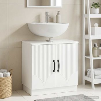 Vidaxl Mueble De Lavabo Para Baño Hoorn Blanco Brillante