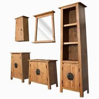 conjunto de muebles de bano 5 piezas madera maciza de pino vidaxl