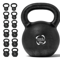 pesa rusa kettlebell de hierro fundido - 20 kg casa ancha y ergonomica