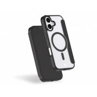 funda para movil force case folio reforzado magsafe tpu negro con doble portatarjetas para iphone 17