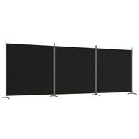 biombo divisor de 3 paneles de tela negro 525x180 cm vidaxl