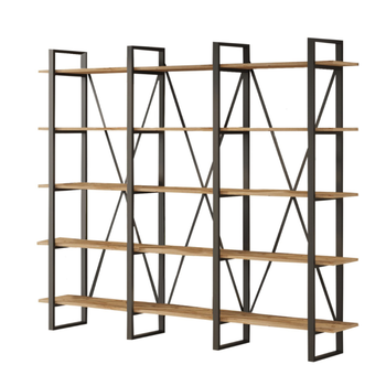 Mueble Con Estantes De Madera Y Metal Astoria