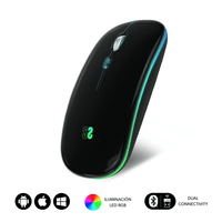 raton subblim inalambrico led dual flat negro