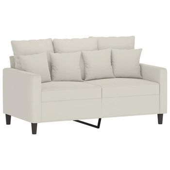 Sofá De 2 Plazas Terciopelo Color Crema 120 Cm Vidaxl