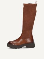 caprice boots brown made of leather and synthetic with block heel size 40