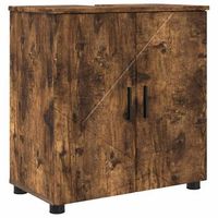 gabinete de bano  armario de bano con puerta roble ahumado 61 x 35 x 64 cm
