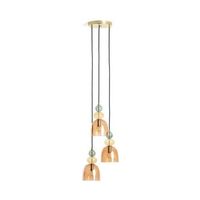 lampara colgante metal y cristal tri baudelaire rojo