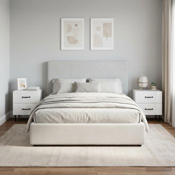 Mesitas De Noche (2 Uds) - Dormitorio - Madera De Ingeniería - Brillante (43x34.5x47.5cm)