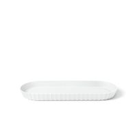 bandeja ovalada opaca en polipropileno blanco 375x15 cm