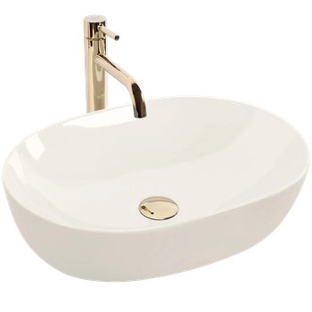 Lavabo Sobre Encimera Rea Lisa Shiny White