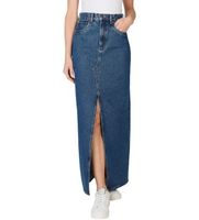 pepe jeans para mujer pl901168ct9 falda maxi hw azul m casual algodon denim sostenible