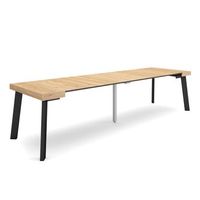 mesa consola extensible mesa comedor plegable 300 para 14 comensales patas de madera estilo moderno roble