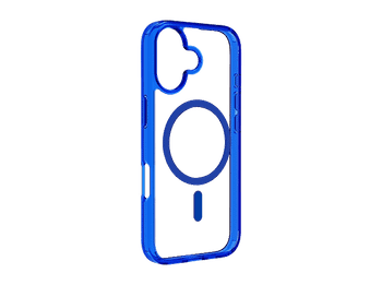 Funda móvil - CellularLine ICONIC MAG, Para iPhone 17, Ultrarresistente, MagSafe, Azul y Transparente