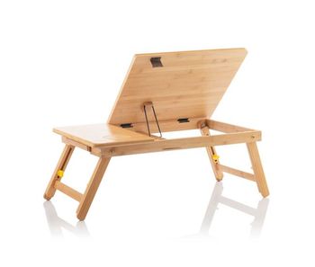 Mesa plegable auxiliar de bambú lapwood innovagoods