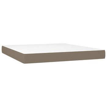 Colchón De Muelles Ensacados Firmeza Media Tela Gris Taupe 160x200x20 Cm Vidaxl