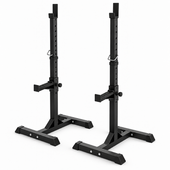 Par De Soportes De Barra Ajustables Para Sentadilla Y Press — Racks Independientes De Acero Con Altura Regulable 106-170 Cm Y Topes De Seguridad