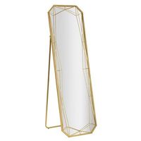 espejo de suelo en metal dorado 46x54x153 cm