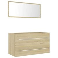 set de muebles de bano 2 pzas contrachapada roble sonoma vidaxl