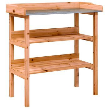Mesa Para Plantas Con Estantes Madera Abeto Marrón 78x38x82,5cm Vidaxl