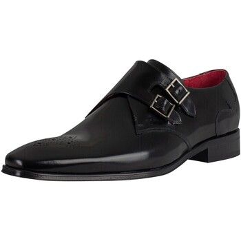 Jeffery-West Zapatos de vestir Zapatos de cuero con hebilla pulida para hombre