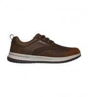 skechers para hombre 65693 zapatillas de piel delson antigo marron 44 plano 1 a 3cm cordones casual