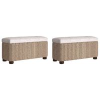 bancos con almacenaje con cojin 2 uds enea gris 69 cm vidaxl