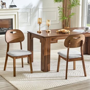 Pack De 2 Sillas De Comedor - Mueble De Cocina - Madera De Caucho - Gris (50x44x88cm)