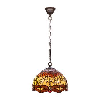 Colgante De Techo Medd. 30cm   Cadena Tiffany  Belle Amber