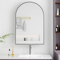 armario con espejo - mueble de pared para bano - metal y vidrio - negro 91x61x12cm