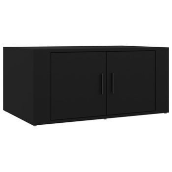 Mesa De Centro，mesa Auxiliar，mesa De Café Madera Contrachapada Negro 80x50x36 Cm