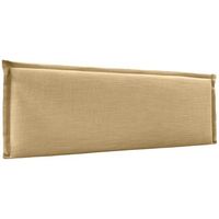 cabecero de lino natural liso con ribete 135x50cm camas 120135 - mostaza