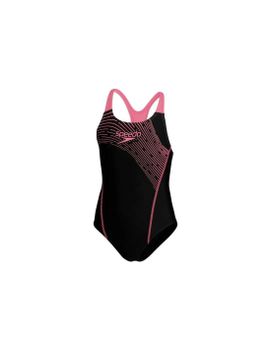 Bañador de Natación Speedo Medley Logo Medalist Niña Negro/Rosa