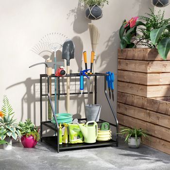 Organizador De Herramientas De Jardín De 3 Niveles Outsunny