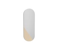 espejo de pared asimetrico modelo 756 acabado roble altura 90cm ancho 30cm fondo 2cm