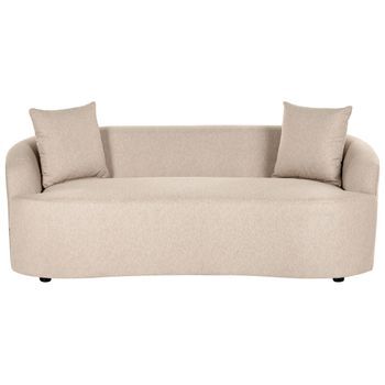 Sofá De Dos Plazas De Tela Con Forma De Alubia Tapicería De Tela Beige Amal