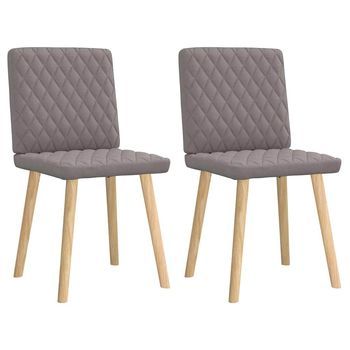 Pack 2 Uds Sillas De Comedor | Silla De Cocina Tela Gris Taupé