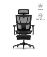 silla ergonomica multi-ajustable con soporte lumbar dividido