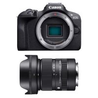 camara mirrorless canon eos r100 241mp 4k wifi bluetooth  objetivo sigma 18-50mm f28