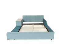 cama individual 140x200cm - con escritorio infantil y taburete - azul