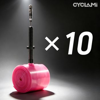 10 unidades de cámaras de aire para bicicleta CYCLAMI, válvula de acero inoxidable, tipo Presta, color rosa, de TPU, para neumáticos de bicicleta de carretera, 700C, 700 x 18, 23, 25, 28, 30, 32.