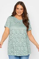 yours camiseta menta troquelada mujer curvy y tallas grandes yours