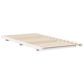 Estructura De Cama Blanco 90 X 220 Cm Madera Maciza De Pino