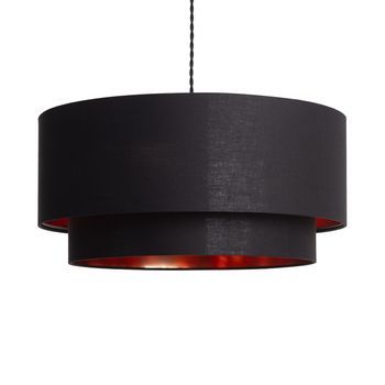 Lámpara Colgante Lino Reflect Duo Negro