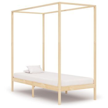 Cama Con Dosel Sin Colchón Madera Maciza 100x200 Cm Vidaxl