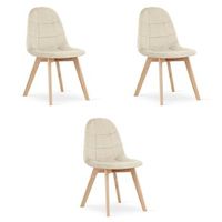 set de 3 silla de comedor terciopelo valora nuuc asiento de terciopelo beige